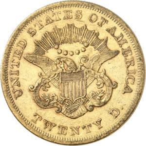 20 Dollars 1862. 33,37g. Fr. 169.