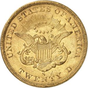 20 Dollars 1862 S, San Francisco. 33,37g. ... 