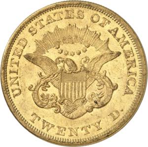 20 Dollars 1864. 33,39g. Fr. 169.