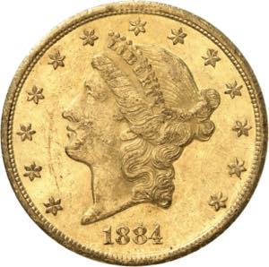 20 Dollars 1884 CC, ... 