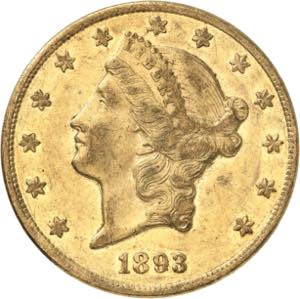 20 Dollars 1893 CC, ... 
