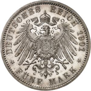 Saxe-Altenbourg, Ernst, 1853-1908. 5 Mark ... 