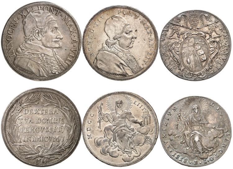 Rome et Etats pontificaux, Lot de 3 monnaies ... 