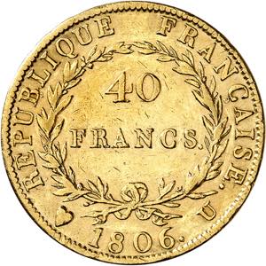 Turin, Napoléon I, 1805-1814. 40 Francs ... 