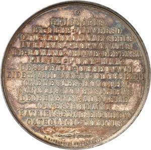 Médaille pontificale en argent 1862 ... 
