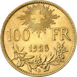 Confédération, 100 Francs 1925 B, Berne. ... 