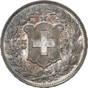 Confédération, 5 Francs 1904 B, Berne. ... 