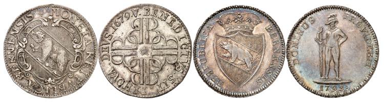 Berne, Lot de 2 monnaies : Taler 1679 et ... 
