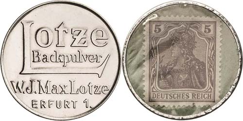 Briefmarkenkapselgeld Erfurt 5 ... 