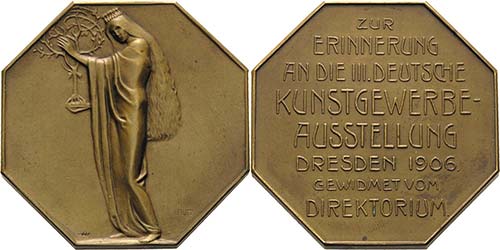 Dresden  Achteckige Bronzeplakette ... 