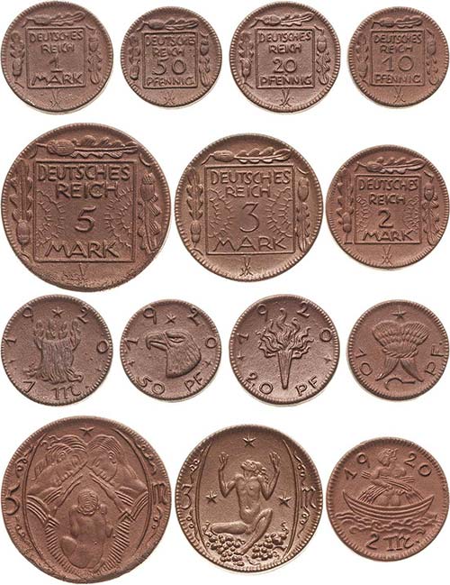 Porzellanmünzen - Reichsmünzen ... 