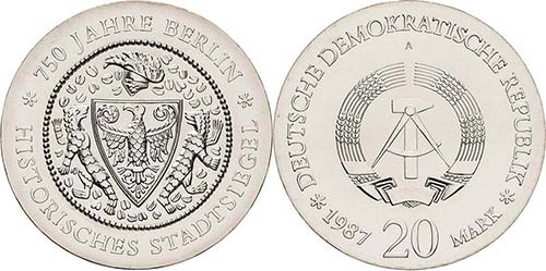 Gedenkmünzen  20 Mark 1987. ... 