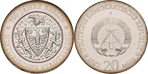 Gedenkmünzen  20 Mark 1987. ... 