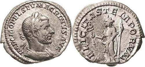 Kaiserzeit Macrinus 217-218 Denar ... 