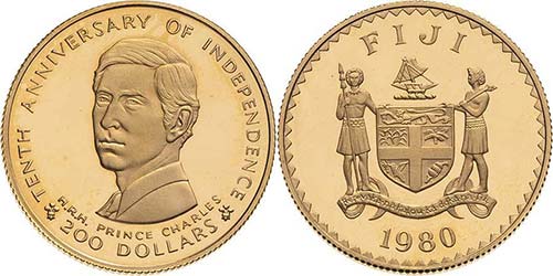 Fidschi  200 Dollars 1980. 10 ... 