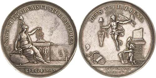 Niederlande  Silbermedaille 1768 ... 