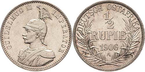 Deutsch Ostafrika  1/2 Rupie 1906 ... 