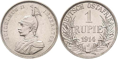 Deutsch Ostafrika  1 Rupie 1914 J  ... 