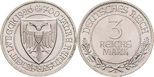 Gedenkausgaben  3 Reichsmark 1926 ... 
