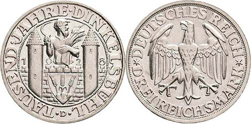Gedenkausgaben  3 Reichsmark 1928 ... 