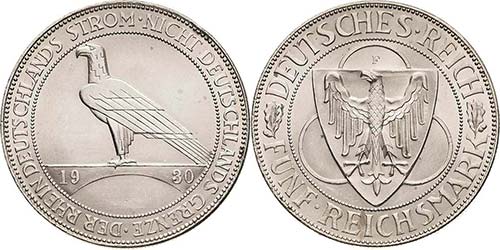 Gedenkausgaben  5 Reichsmark 1930 ... 