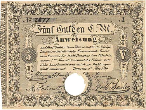 Ausland Ungarn 5 Gulden 1.5.1849.  ... 
