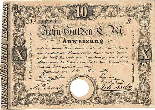 Ausland Ungarn 10 Gulden 1.5.1849. ... 
