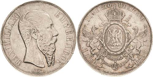 Mexiko Maximilian 1864-1867 Peso ... 