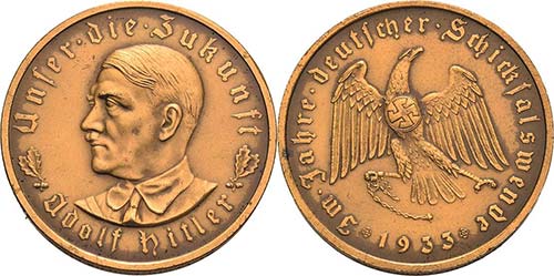 Drittes Reich  Bronzemedaille 1933 ... 