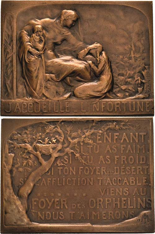 Jugendstil  Bronzeplakette 1916 ... 