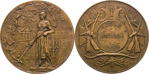 Frankreich Lot-6 Stück Medaillen ... 