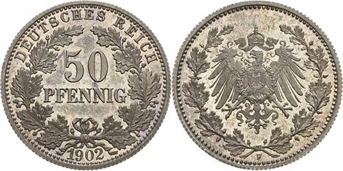 Kleinmünzen  50 Pfennig 1902 F  ... 