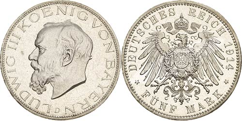 Bayern Ludwig III. 1913-1918 5 ... 