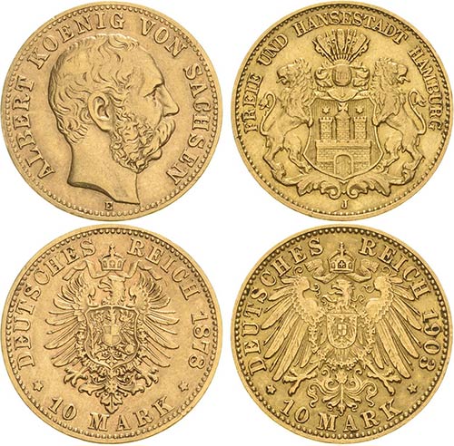 Reichsgoldmünzen Lot-2 Stück ... 