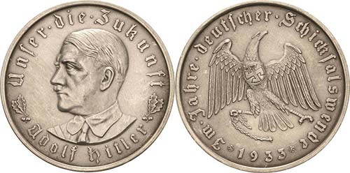 Drittes Reich Silbermedaille 1933 ... 