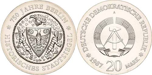 Gedenkmünzen 20 Mark 1987. ... 