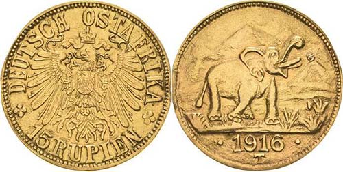 Deutsch Ostafrika 15 Rupien 1916, ... 