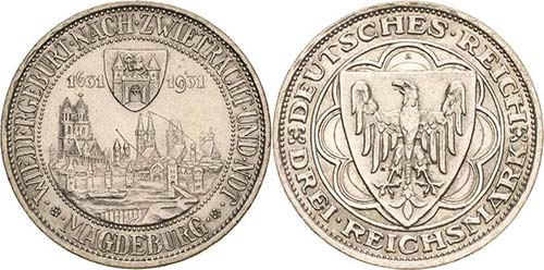 Gedenkausgaben 3 Reichsmark 1931 A ... 