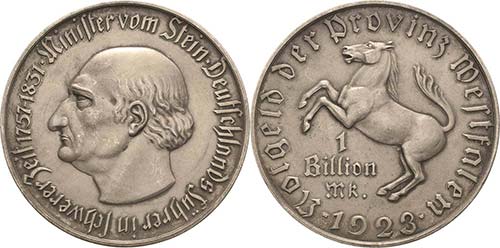 Westfalen 1 Billion Mark 1923. ... 