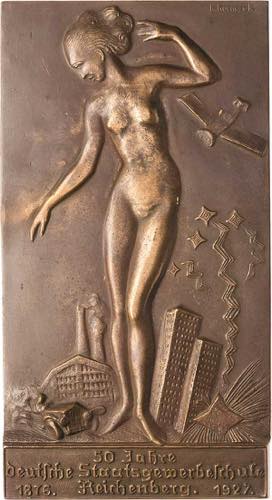 Jugendstil  Bronzeplakette 1904 ... 