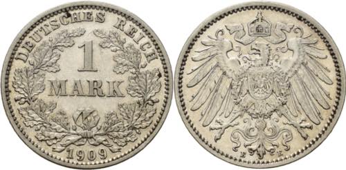 Kleinmünzen  1 Mark 1909 E  ... 