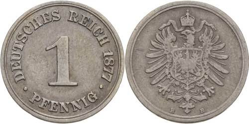 Kleinmünzen  1 Pfennig 1877 B  ... 
