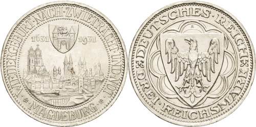 Gedenkausgaben  3 Reichsmark 1931 ... 