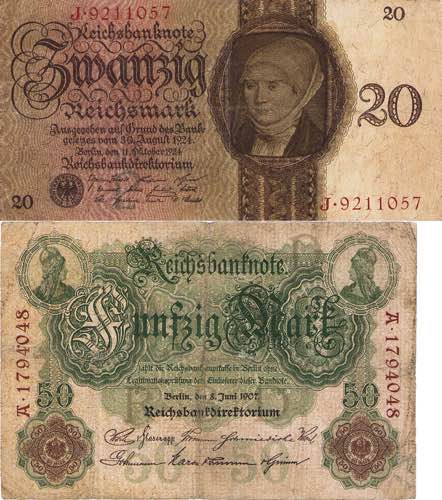 Reichsbanknoten Kleine Sammlung ... 