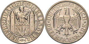 Gedenkausgaben  3 Reichsmark 1928 ... 