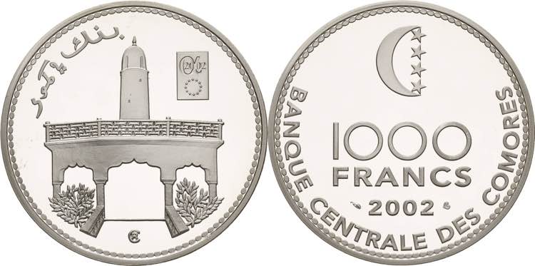 Komoren  1000 Francs 2002. ... 