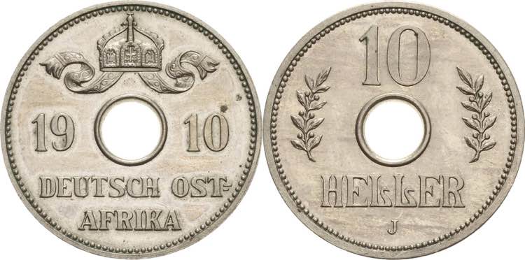Deutsch-Ostafrika  10 Heller 1910 ... 