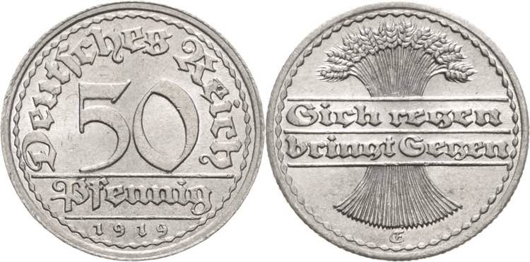 Kleinmünzen  50 Pfennig 1919 G  ... 