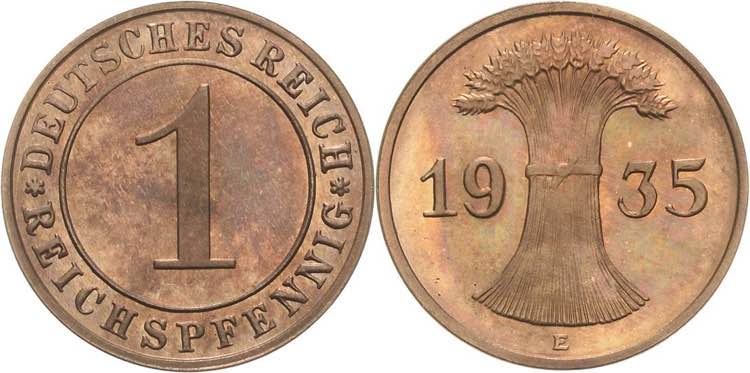 Kleinmünzen  1 Reichspfennig 1935 ... 