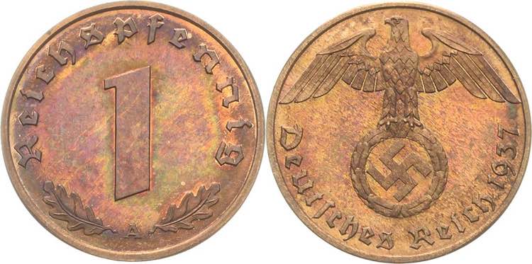 Kleinmünzen  1 Reichspfennig 1937 ... 